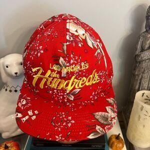 The Hundreds Team Snapback Cap - Red Floral Adjustable One Size SnapBack